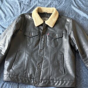 Levi's Black Sherpa Jacket with Faux Fur Collar